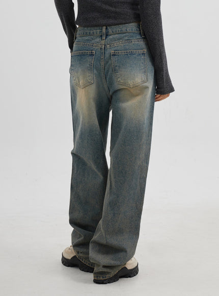 Vintage Wash Wide Leg Jeans CJ319