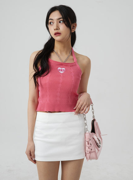 Ribbed Halterneck Sleeveless Top BM304