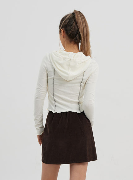Front Stripe Detail Hoodie Top CJ320