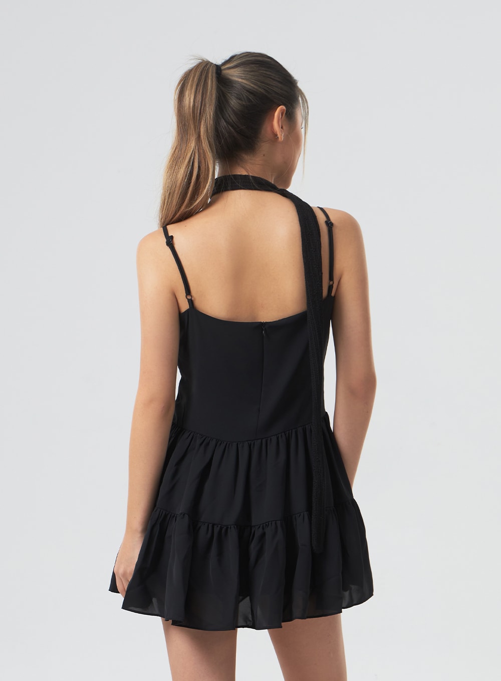 V-Neck Tiered Mini Dress CM331