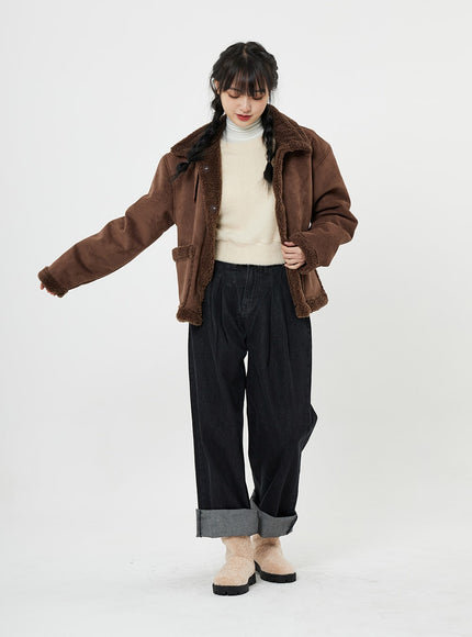 Shearling Button Jacket BN07