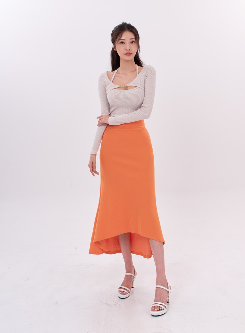 Satin handkerchief hotsell midi skirt