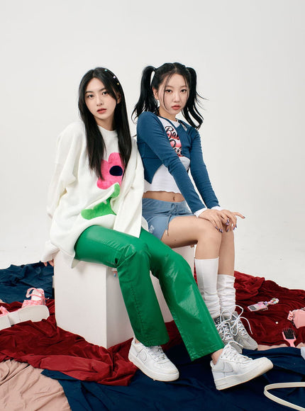 Faux Leather Straight Pants BD09