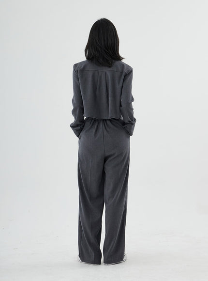 Hidden Button Crop Shirt ON11