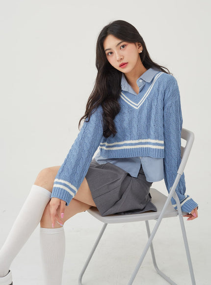 Basic Tone Down Color Crop Shirt BG23