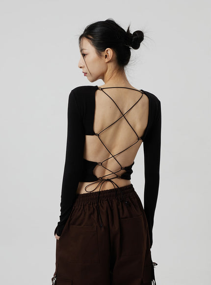 背部交叉繫帶上衣 CF308