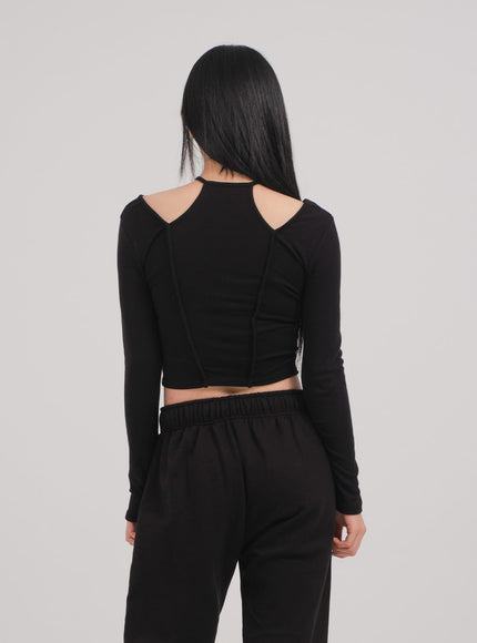 鏤空長袖上衣 C0302