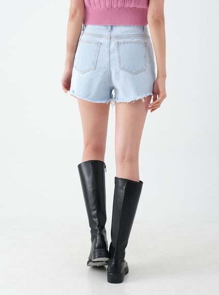 仿舊毛邊牛仔短褲 CA27