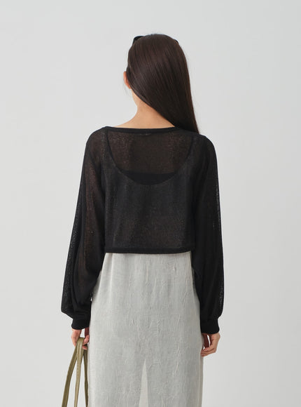 透明寬鬆波萊羅短上衣 CJ08