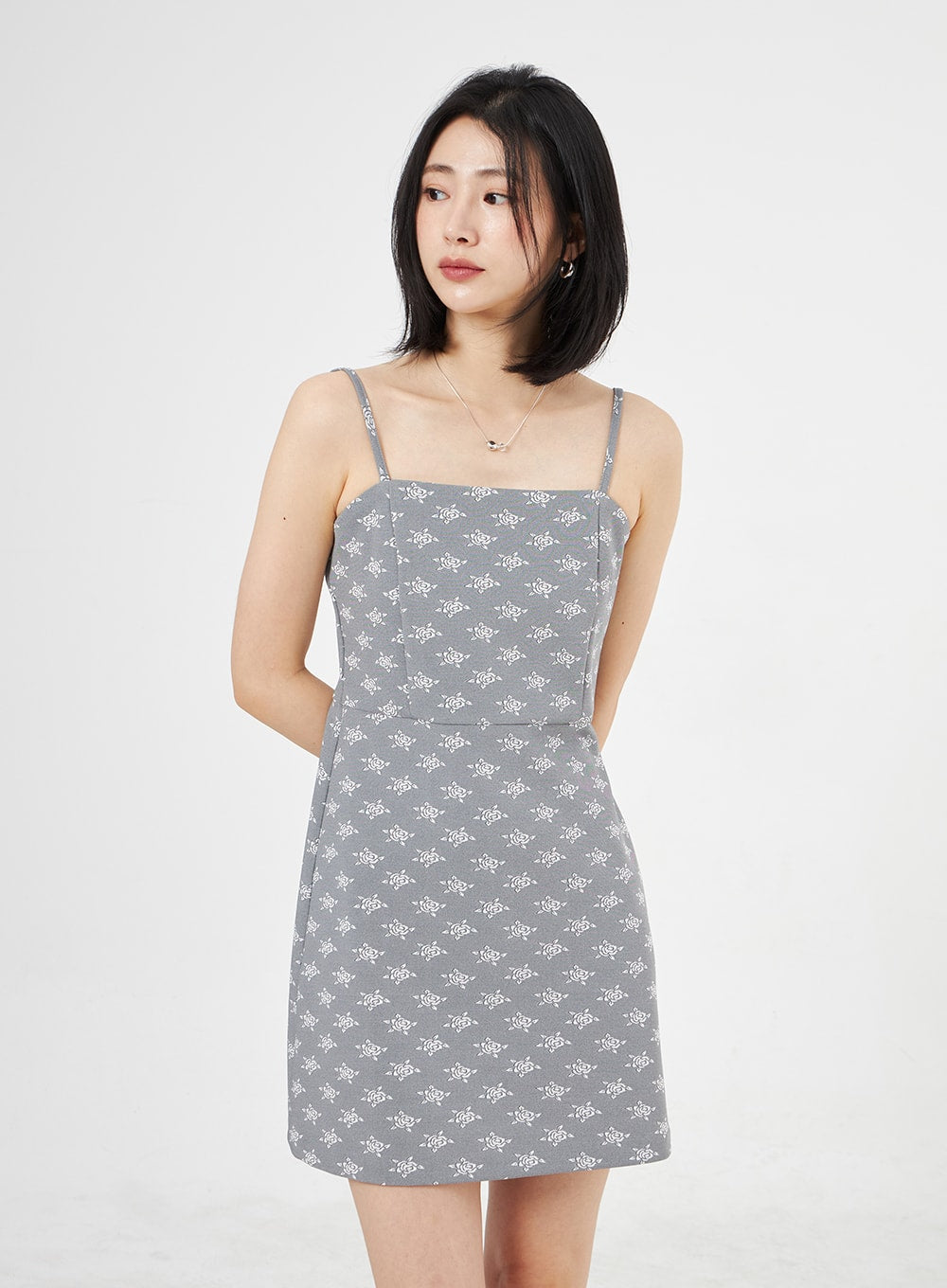 玫瑰印花迷你連衣裙 OA310