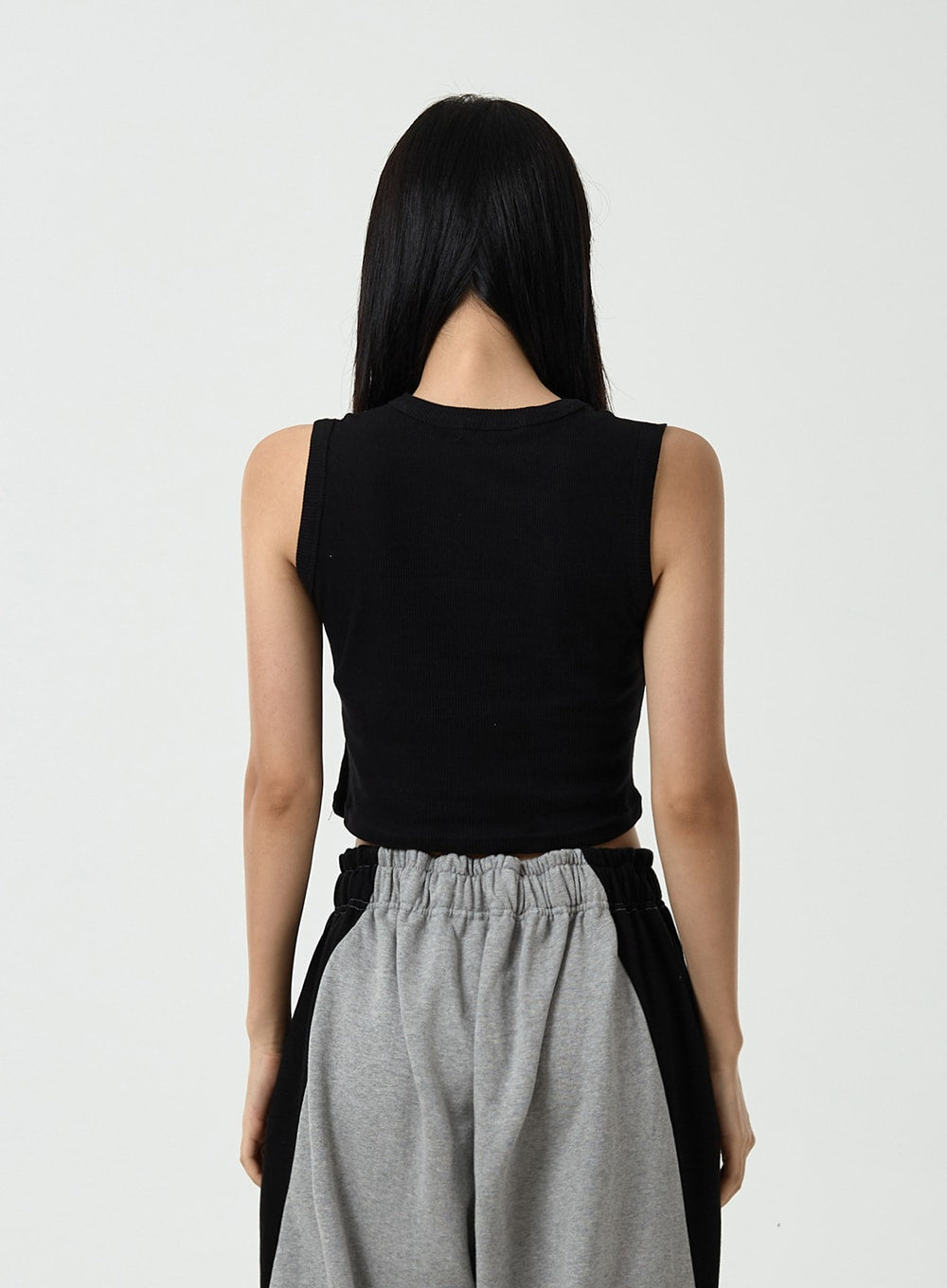 Basic Ribbed Cropped Tank Top CU13
