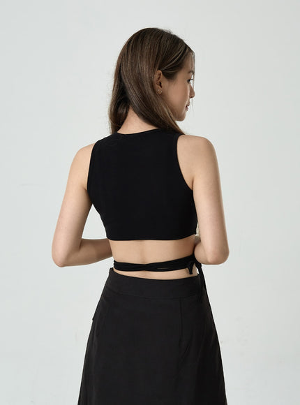 Waist Strap Cropped Tank Top CU8