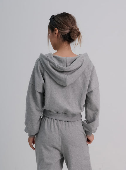 Lewkin Soft Basic Two Way Hoodie Zip Up C1210