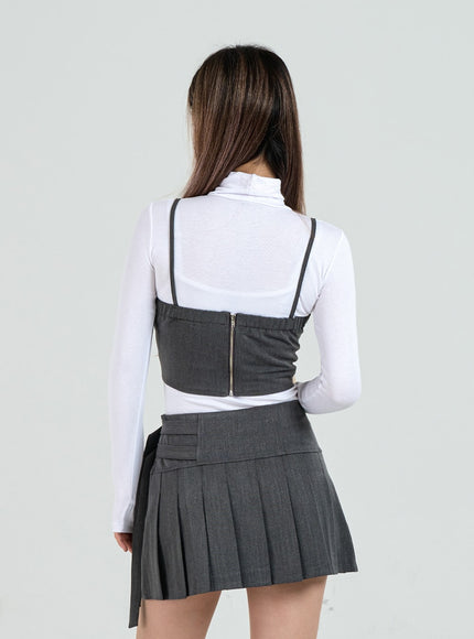 Back Zipper Crop Tank Top CO12