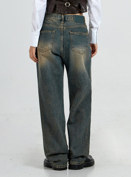 Vintage Washing Wide Denim Pants CO13