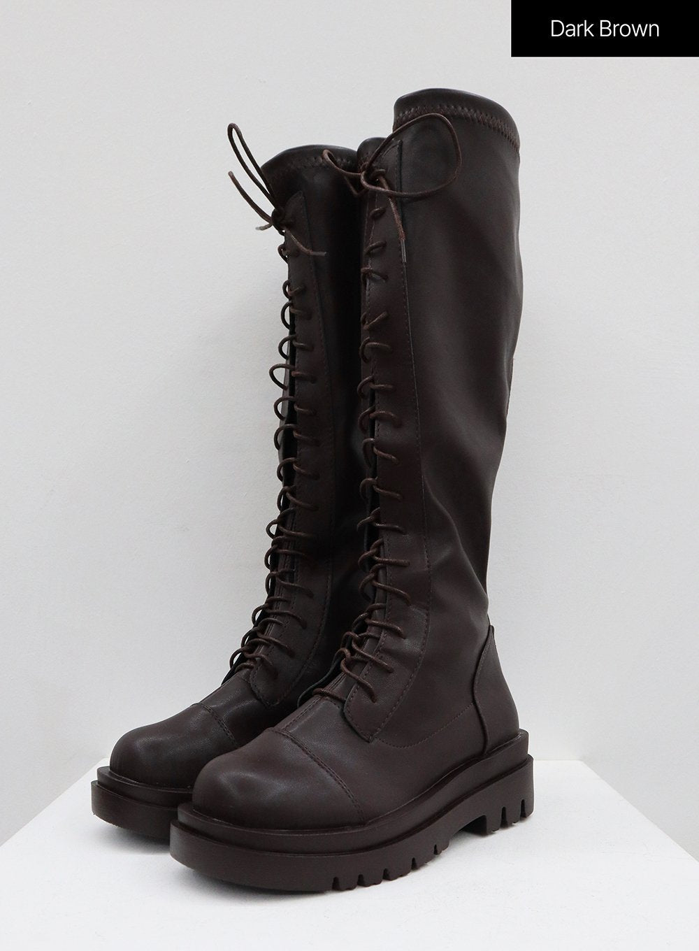 Thick Platform Lace-Up High Boots BO25 - Korean Women's Fashion | LEWKIN