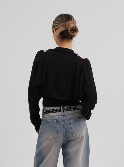 Zipper Sleeveless top Bolero Set CF310