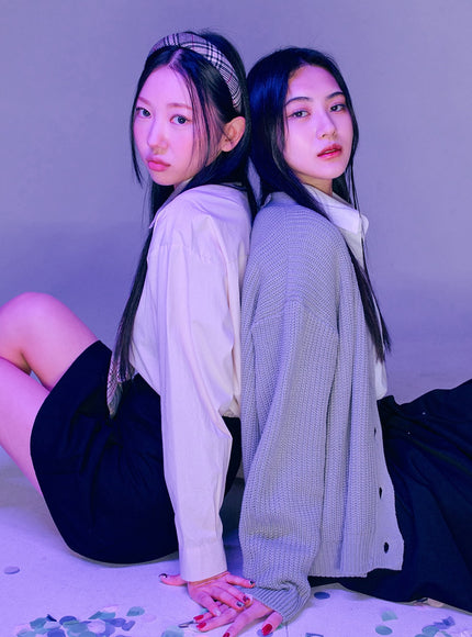 超大針織鈕扣開衫 BJ331