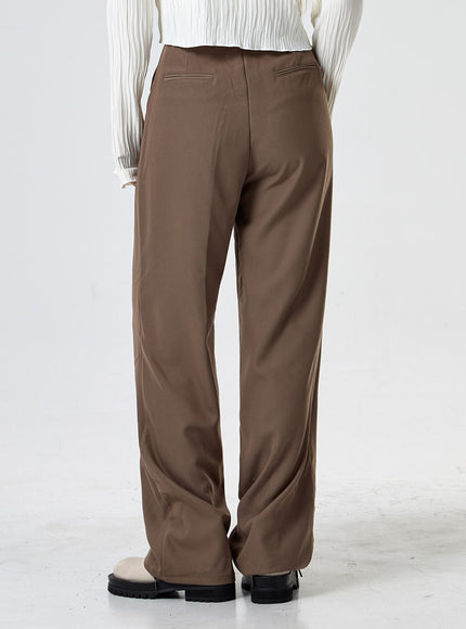 Pintuck Wide Tailored Pants With 3 Versions Of Length CG24