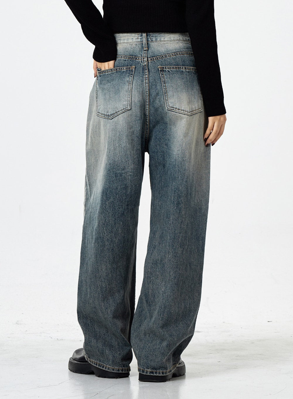 Wide Washed Jeans CS06