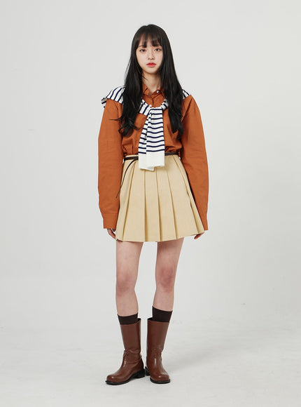 簡約百褶迷你裙OF324