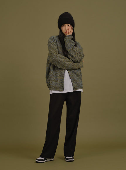 Loose Fit Knit with Two Way Zip