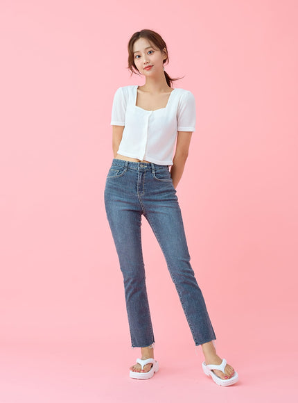 剪裁下擺跨度緊身褲 BU29 