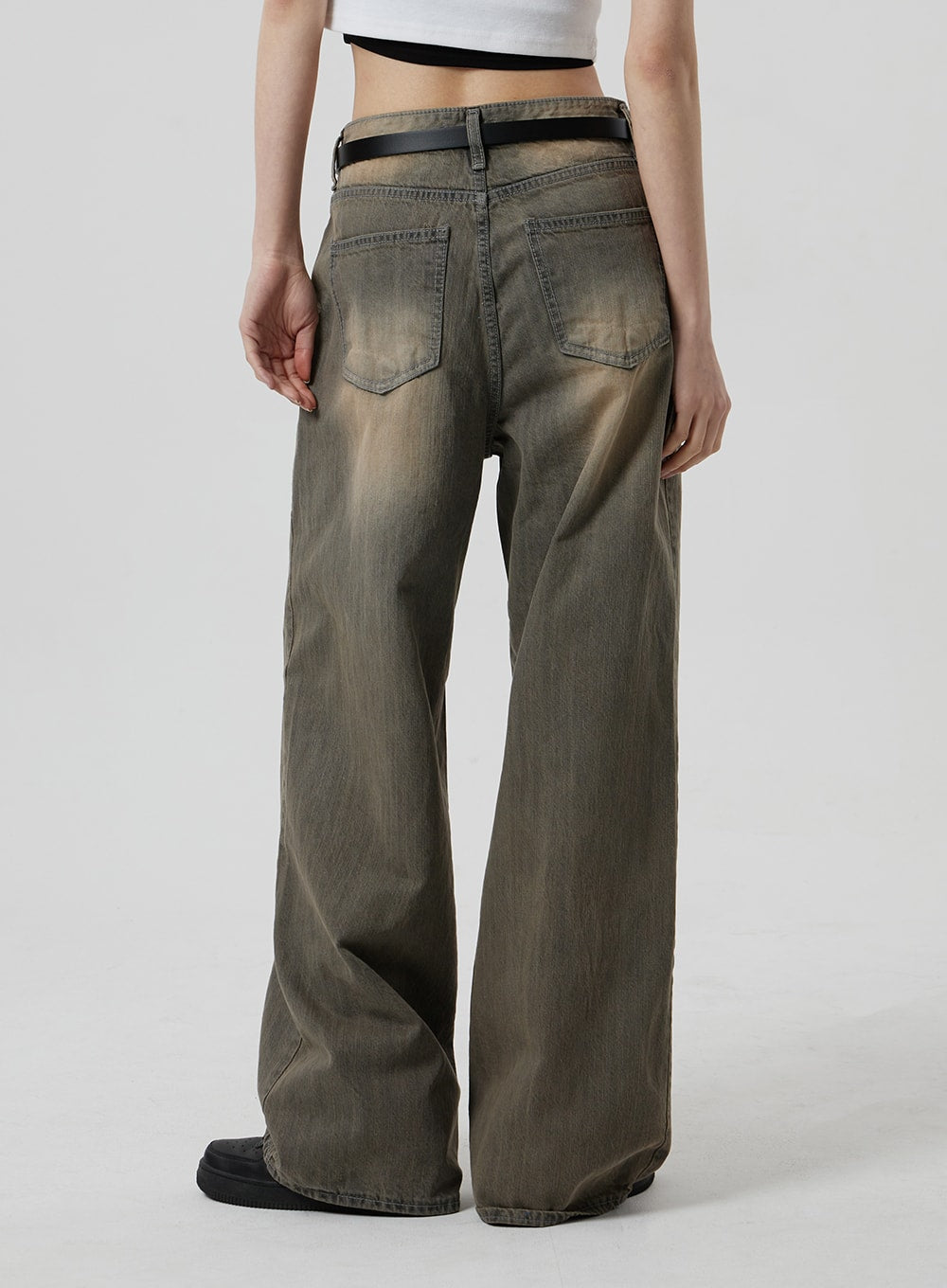 Vintage Wash Baggy Wide-Leg Jeans Men's Cargo Pants Korean Pants