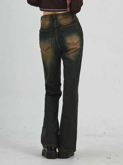 Vintage Washing Bootcut Jeans CD02