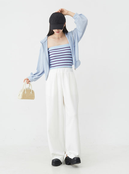 Colorful Slit Sweat Pants OU6