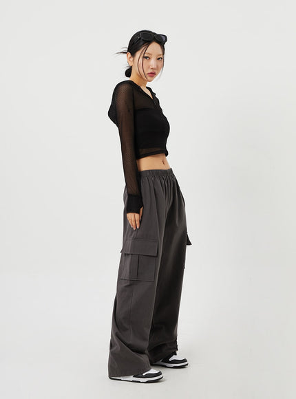 Cargo Wide Leg Track Pants CM302