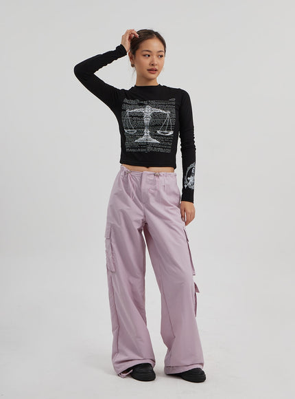 抽繩工裝寬鬆褲 CF313