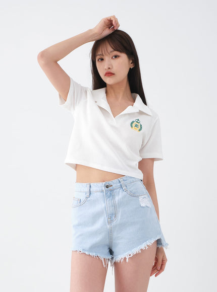 仿舊毛邊牛仔短褲 CA27