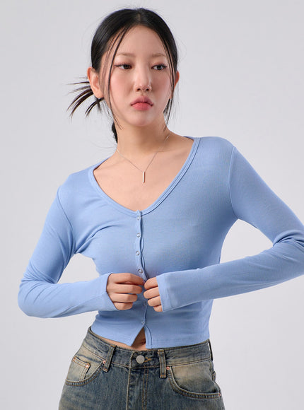 Crop Cardigan with Buttons Korean Women's Fashion LEWKIN