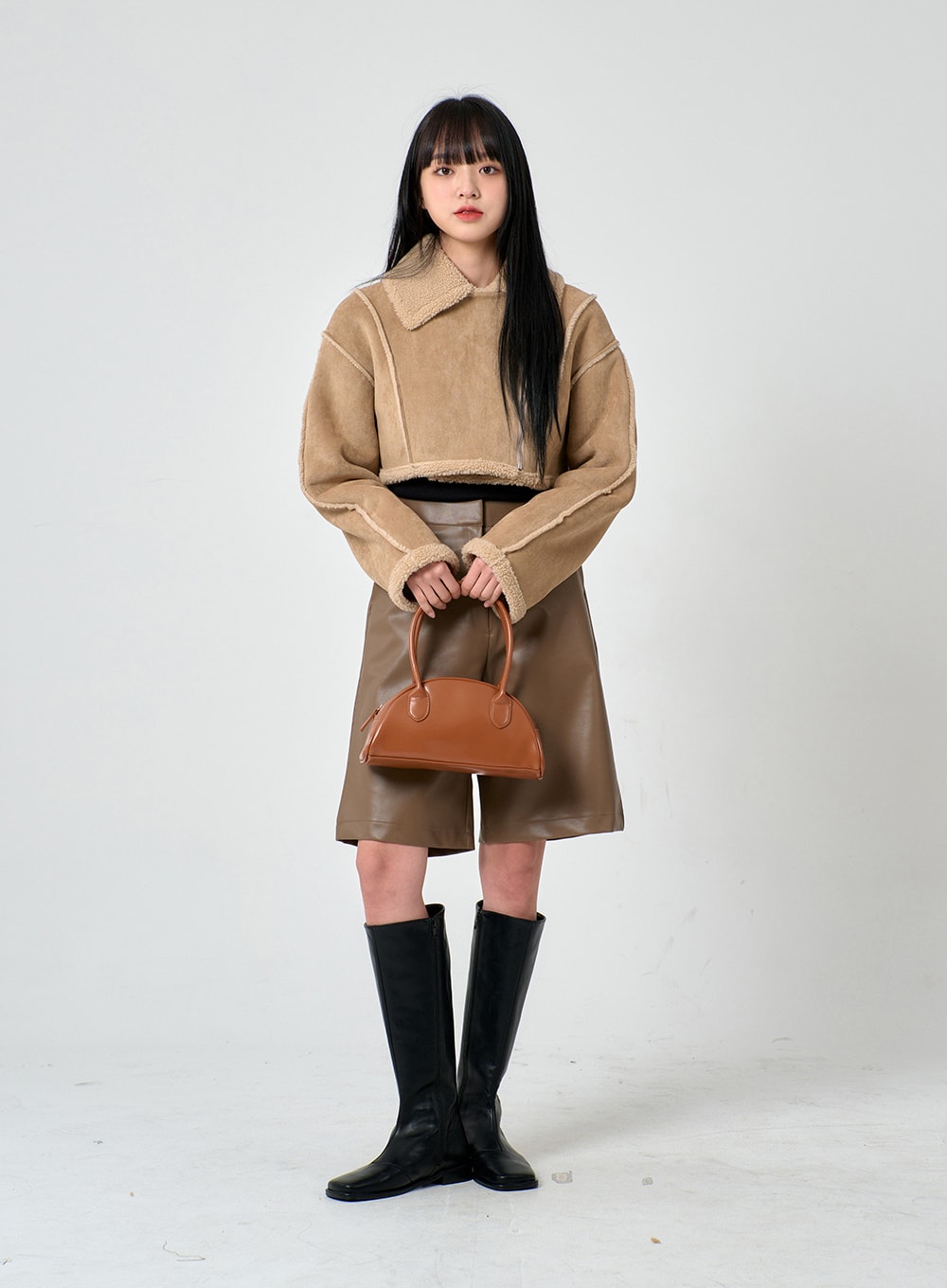 Check styling ideas for「Half-Moon Mini Shoulder Bag」