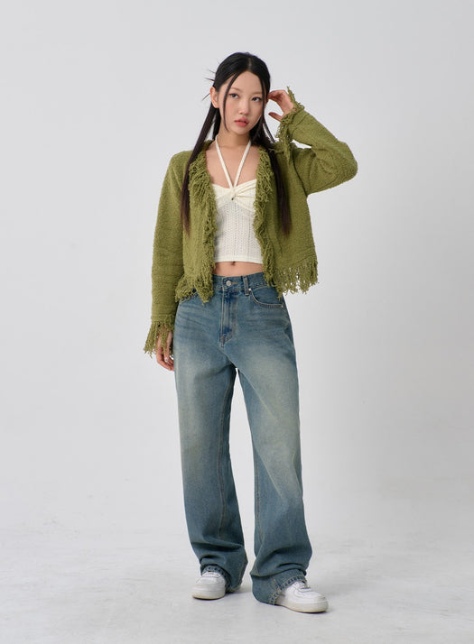 Knit Bustier Neck String Top CN09