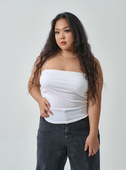 加側抽褶無袖上衣 IF317