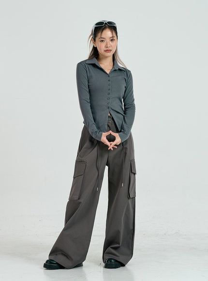 Baggy Maxi Cargo Pants CO14 Korean Women's Fashion LEWKIN