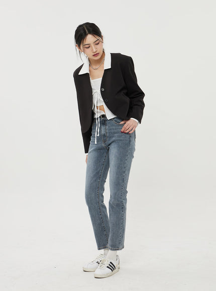 Straight Leg Ankle Jeans BF316