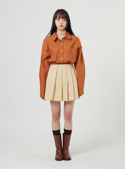 簡約百褶迷你裙OF324