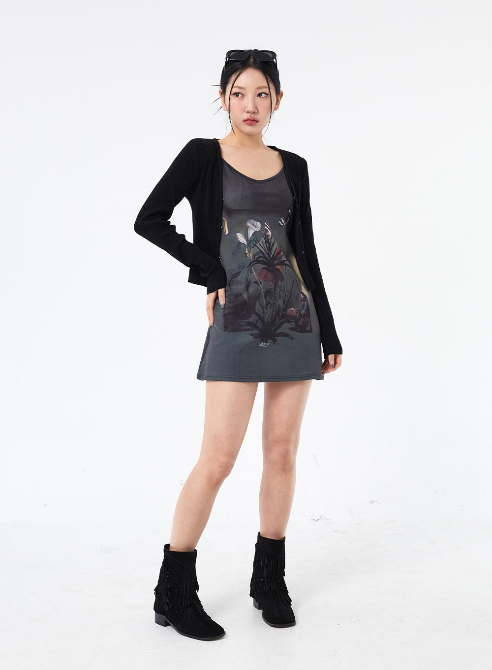 Graphic Sleeveless Mini Dress CM315