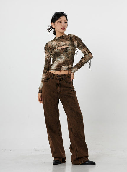 水洗寬牛仔褲男女通用 CS21