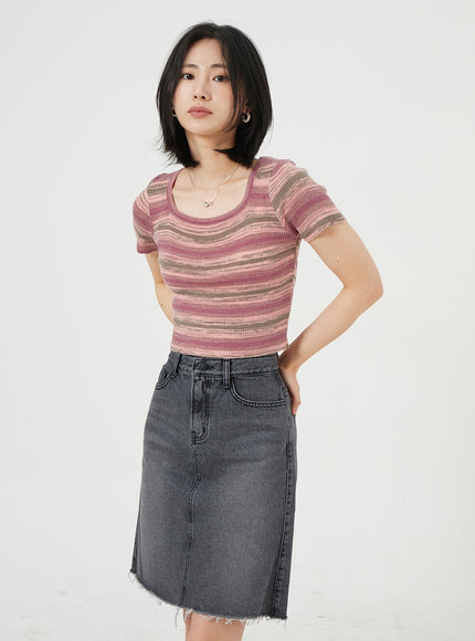 Midi Denim Skirt OM328