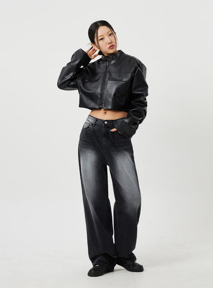 中腰寬鬆牛仔褲 CF328