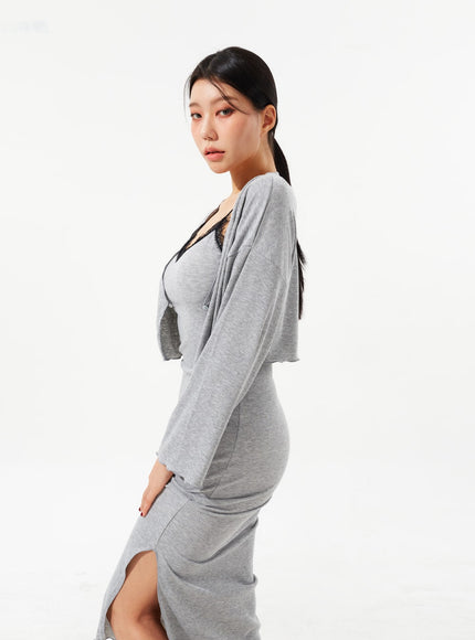 Maxi Dress And Cardigan Set IM322