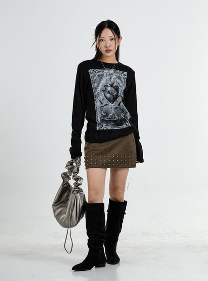 Round Neck Printed Knit CO07