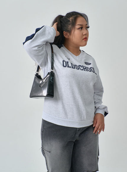 加兩色V領衛衣IF317