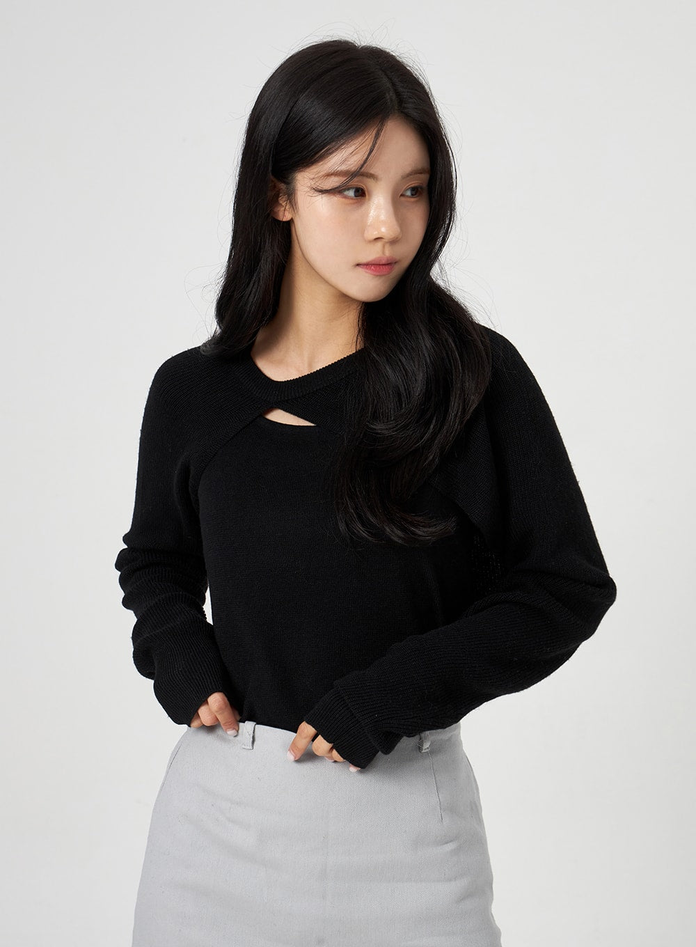 Knit Top And Bolero Set OA313