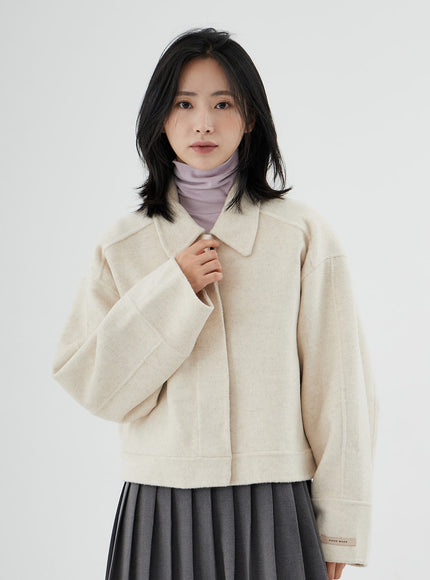 Hidden Button Short Coat ON07