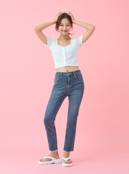 剪裁下擺跨度緊身褲 BU29 